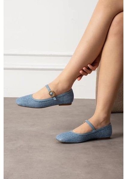 Rives Mavi Cilt Hasır Dokumalı Babet Ayakkabı fiyatları