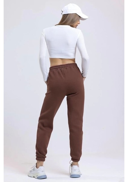 3 Iplik Şardonlu Paça Lastikli Eşofman Kahve IS001 modelleri
