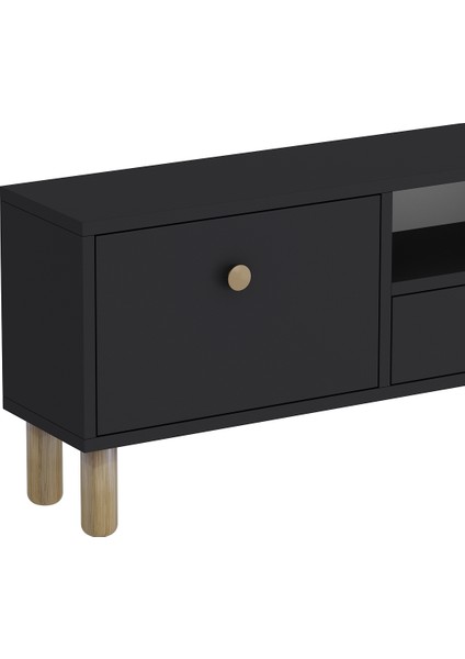 1310DROPCT-1 Bohem Tv Sehpası-Antrasit-Safir Kulp indirimleri