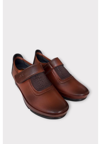 Cırtlı Ortopedik Anne Kadın Casual Ayakkabı Taba - Gümüş fırsatları