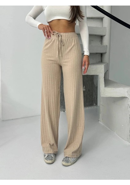 Fitilli Şardonlu Pantolon Bej A4058