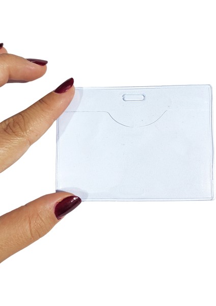 Pvc Yaka Kartlığı Yaka Kartı Kılıfı Kart Koruyucu 9,5x7 cm - 10 Adet modelleri