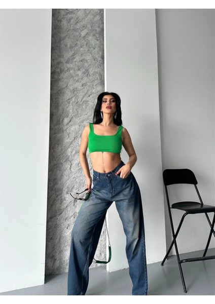 Baggy Süper Taş Bıyık Yıkama Kahve Tint Jeans Pantolon D2007 indirimleri