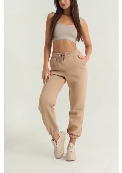 3 Iplik Şardonlu Paça Lastikli Eşofman Bisküvi IS001