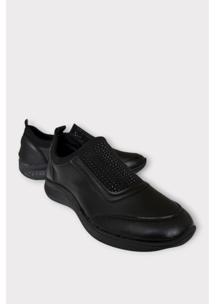 Kadın Ortopedik Comfort Taban Lastik Detay Günlük Ayakkabı Siyah Füme fiyatları