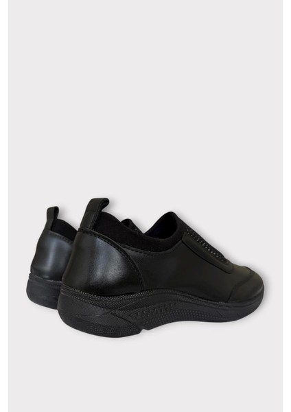 Kadın Ortopedik Comfort Taban Lastik Detay Günlük Ayakkabı Siyah Füme indirimleri