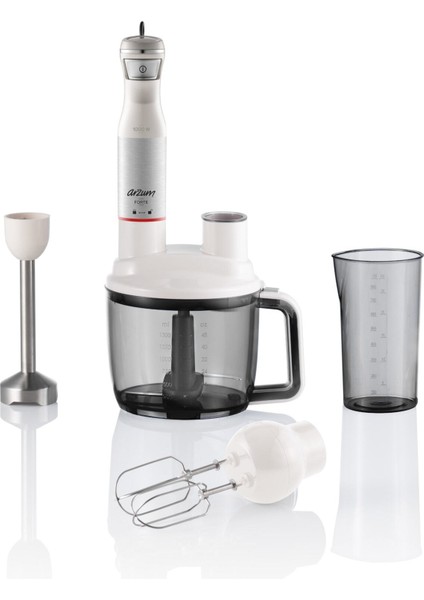 Forte Multi Blender Seti 1000W Tetikli Çalıştırma Beyaz, Güçlü ve Şık Tasarım