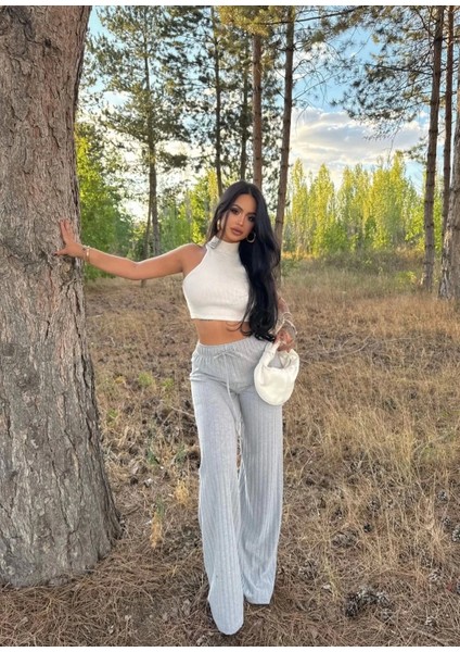 Fitilli Şardonlu Pantolon Gri A4058 modelleri