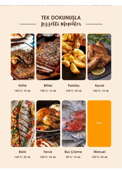 5.5l Büyük Kapasiteli Siyah Hava Fritözü Borcam Hazneli modelleri