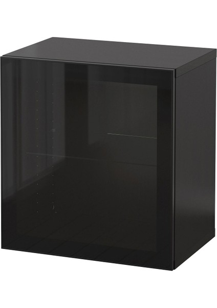 Duvar Dolabı, Siyah-Parlak Cila, 60X42X64 Cm, Glassvık