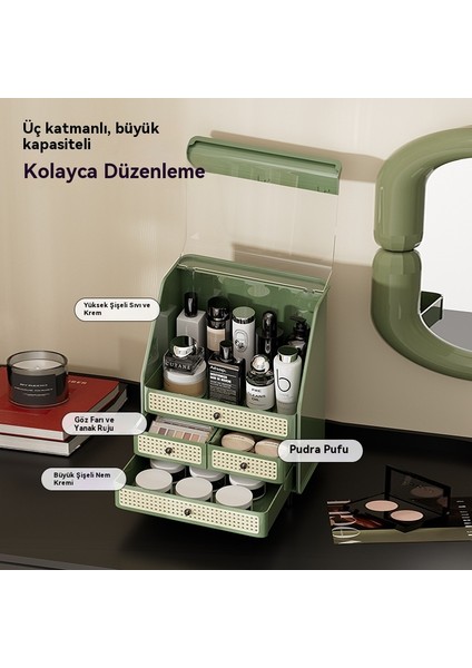 Yeni Kozmetik Saklama Kutusu Masaüstü Üst Düzey Şifoner Ev Cilt Bakım Ürünleri Organizasyon Kutusu Toz Geçirmez Çekmece Kozmetik Kutusu (Yurt Dışından) indirimleri