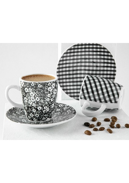 Şık 2'li Porselen Kahve Fincan Takımı 100 ml Siyah fiyatları