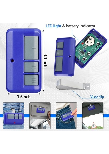 Bearrt 3 Adet Evrensel Garaj Kapısı Açacağı Uzaktan 893LM 3 Düğme Garaj Kapısı Açacağı Uzaktan Anaht (Yurt Dışından) modelleri