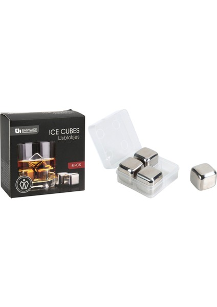 Paslanmaz Çelik Buz Kalıbı 4'lü, Sağlam ve Şık Tasarım