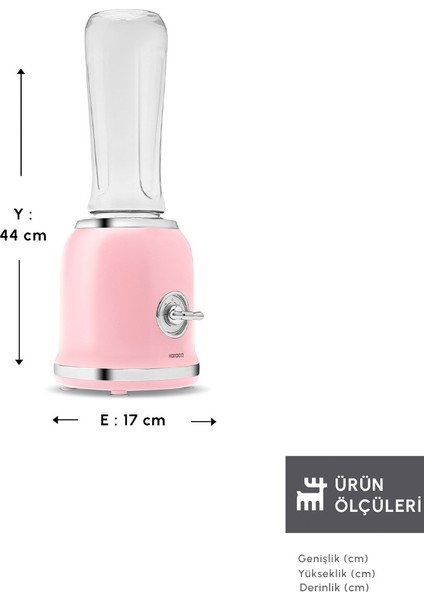 Şirin Pembe Kişisel Smoothie Blender, Pratik ve Şık Tasarım fiyatları