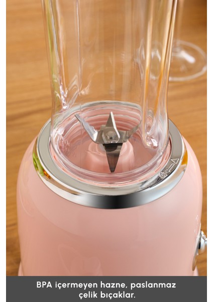 Şirin Pembe Kişisel Smoothie Blender, Pratik ve Şık Tasarım fırsatları