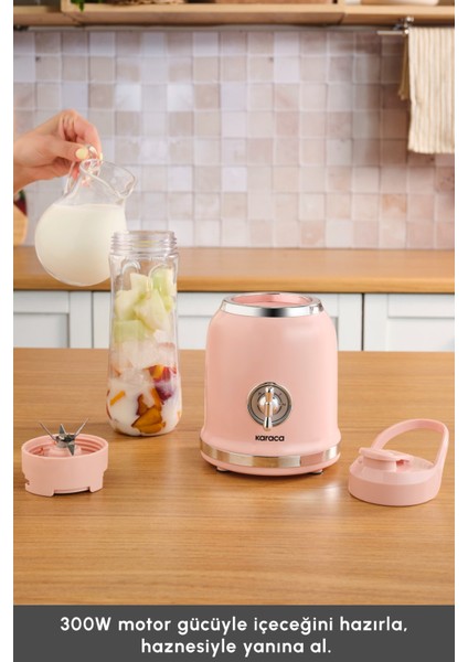 Şirin Pembe Kişisel Smoothie Blender, Pratik ve Şık Tasarım indirimleri
