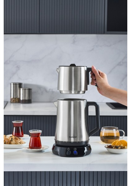 Şık Inox Siyah Konuşan Çay Makinesi Royaltea Elegant 1775H fiyatları