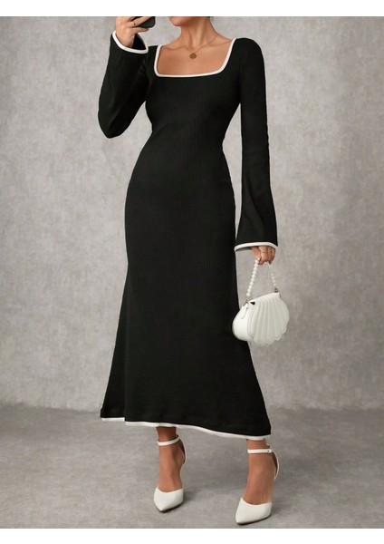 Biyeli Uzun Elbise Siyah fiyatları