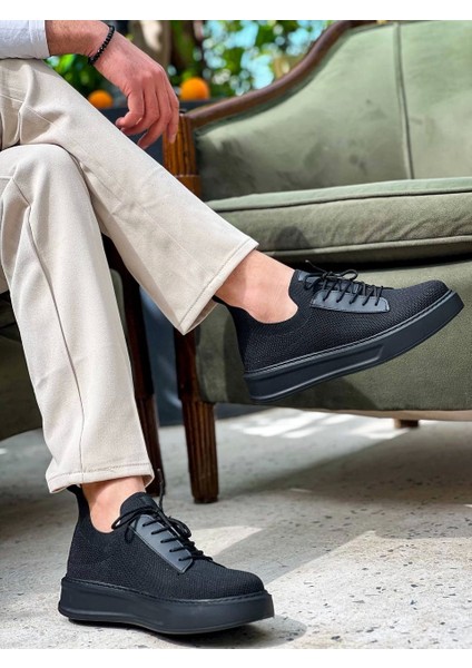 KB-116 Kuback Siyah Siyah Taban Bağcıklı Triko Günlük Erkek Ayakkabı indirimleri