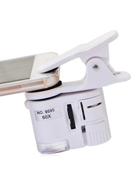 60X Mini Cep Telefonu Için Mandallı Mikroskop Uv Ledli Büyüteç Model AL2431
