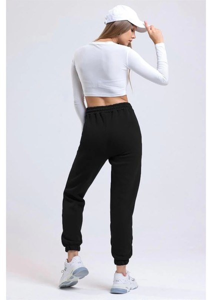 3 Iplik Şardonlu Paça Lastikli Eşofman Siyah IS001 modelleri