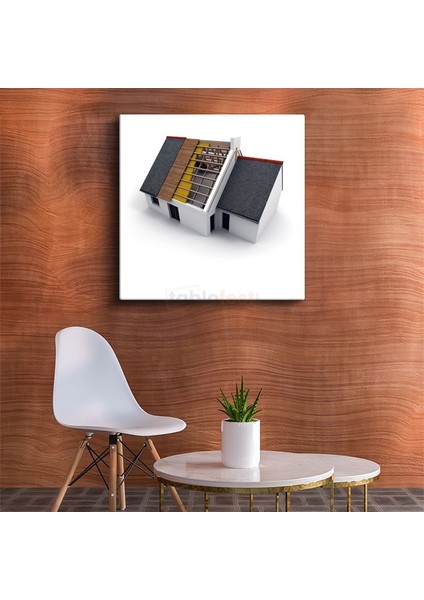 Mimar - Çatı Konstrüksiyonu ve Yalıtım Detayı Kanvas Tablo