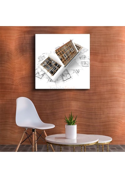 Mimar - Modern Konut Projesi ve Kat Planları Kanvas Tablo