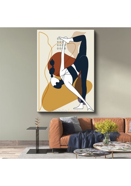 Modern Denge - Minimalist Çizgilerle Soyut Figür Kanvas Tablo