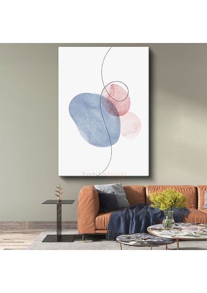 Renkli Dalgalanma - Ince Çizgilerle Soyut Kompozisyon Kanvas Tablo