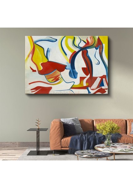 Dinamik Hareket - Renkli Çizgilerin Ritmi Kanvas Tablo