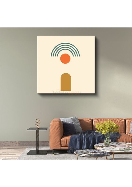 Mistik Portal - Gökkuşağı ve Geometrik Formlar Kanvas Tablo