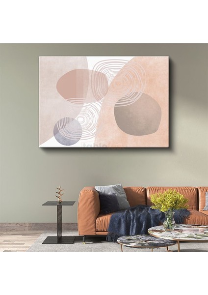 Organik Formlar - Pastel Tonlarda Minimalist Kompozisyon Kanvas Tablo