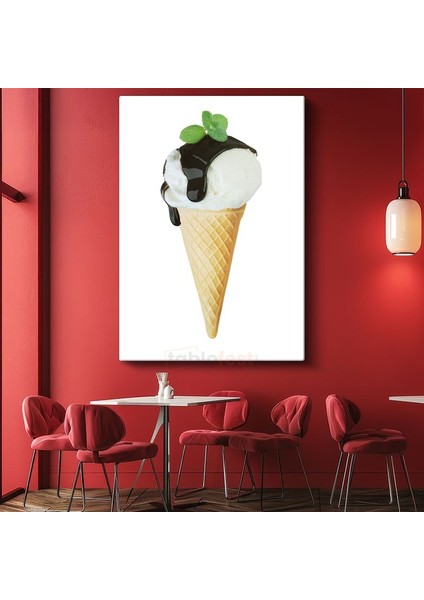 Dondurma Külahı - Çikolatalı Tatlı Zevki Kanvas Tablo
