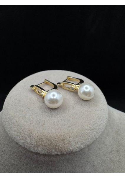 Tek Taşlı Gold Inci Gümüş Küpe fırsatları