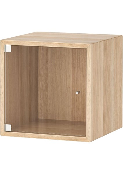 Duvar Dolabı Ünitesi, Ağartılmış Meşe Görünümlü, 35X35X35 Cm, Cam Kapaklı