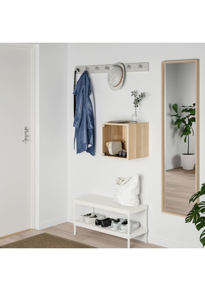 Duvar Dolabı Ünitesi, Ağartılmış Meşe Görünümlü, 35X35X35 Cm, Cam Kapaklı modelleri