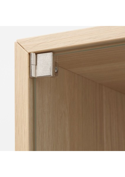 Duvar Dolabı Ünitesi, Ağartılmış Meşe Görünümlü, 35X35X35 Cm, Cam Kapaklı fırsatları