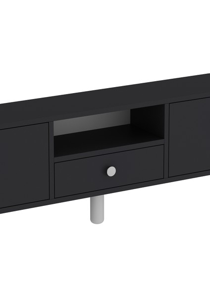 1310DROPCT-1 Bohem Tv Sehpası Antrasit-Beyaz Kulp modelleri