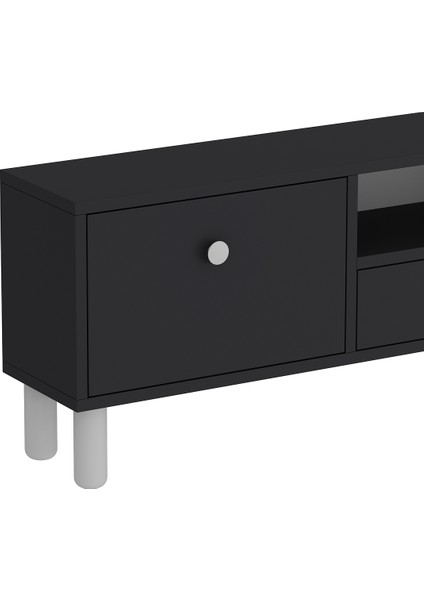 1310DROPCT-1 Bohem Tv Sehpası Antrasit-Beyaz Kulp fırsatları
