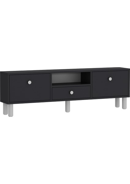 1310DROPCT-1 Bohem Tv Sehpası Antrasit-Beyaz Kulp indirimleri