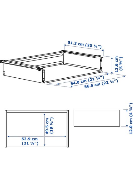 Ön Panelsiz Çekmece, Beyaz, 60X55 cm fiyatları