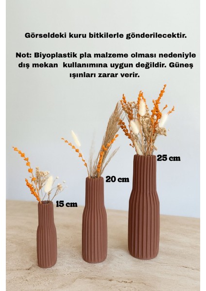 Üçlü Paris Vazo Set (Kuru Bitki Hediyeli) fiyatları