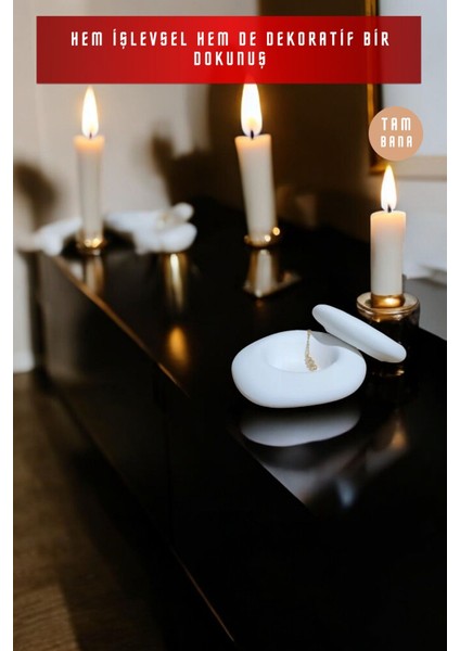 El Yapımı Şık Kapaklı Takı Kutusu, Dekoratif ve Beyaz Model, Zarif Tasarım fiyatları