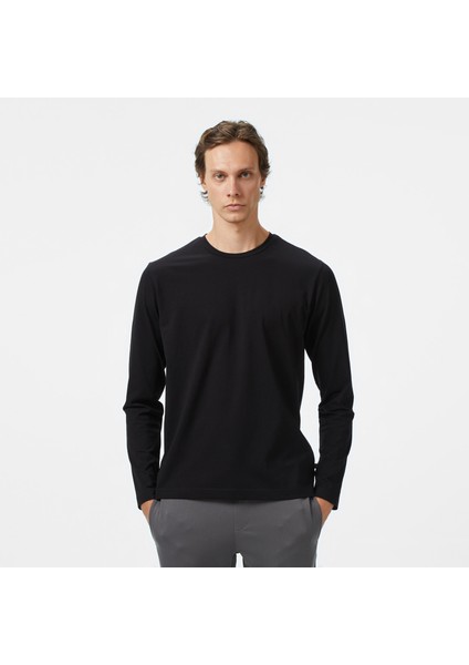 Erkek Siyah Classic Fit Uzun Kollu T-Shirt V57007T.0TB