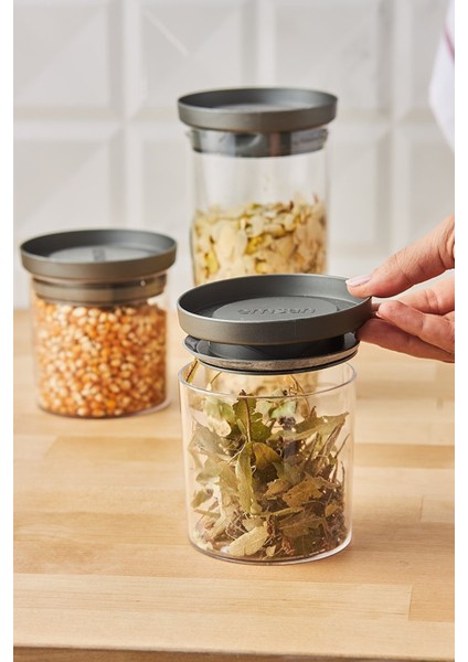 3'lü Küçük Gri Saklama Kabı Seti, Pratik ve Şık Mutfak Düzeni Sağlar fırsatları