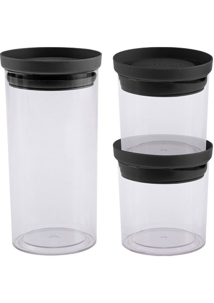 3'lü Küçük Gri Saklama Kabı Seti, Pratik ve Şık Mutfak Düzeni Sağlar