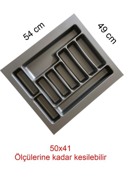 Gri Renk Çekmece Düzenleyici, 54X49 Cm, Kaşıklı, Ayarlanabilir, Organize Edici