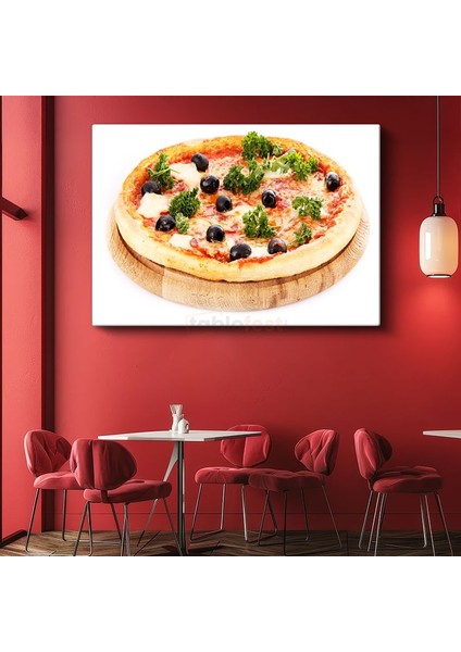 Margarita Pizza - Zeytinli ve Yeşillikli Özel Tarif Kanvas Tablo