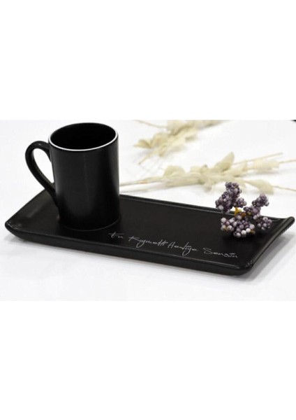 Şık Siyah Espresso Kahve Sunum Seti, Zarif ve Özel Hediye Fırsatı modelleri